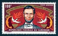 Abraham Lincoln Airmail Stamp Cameroun, 1965